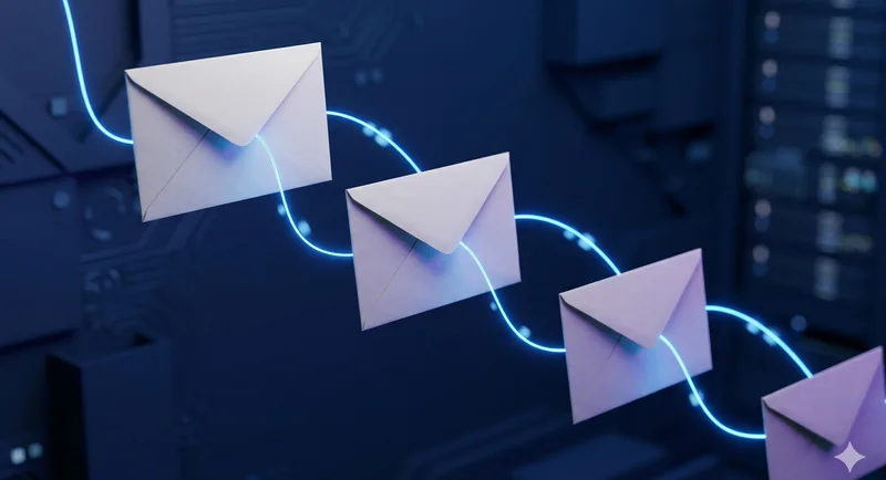 Automated email drip sequence flowing in order