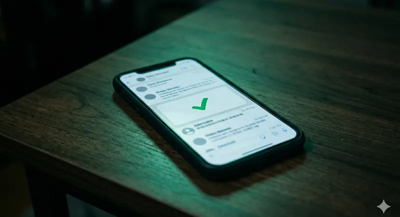 Instant SMS text confirmation on a smartphone